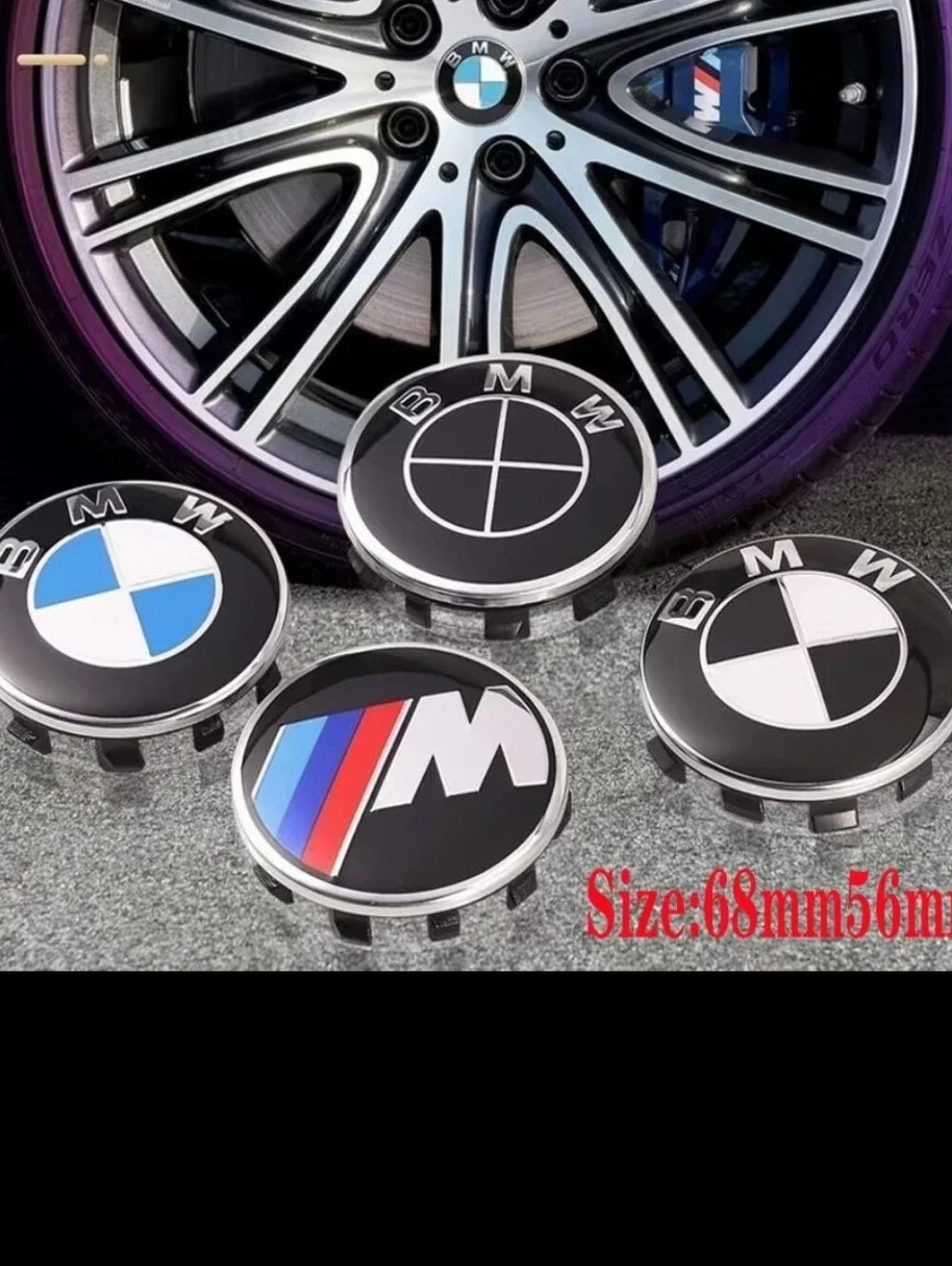 4 BMW 56mm Or 68 Floating Wheel Rim Center Caps - See All 6 Colors